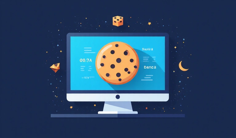Illustrazione di un biscotto digitale che rappresenta un cookie su un computer