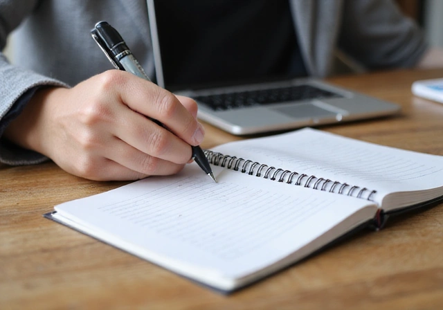 Persona che prende appunti su un quaderno