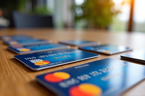 Varie carte di credito e debito su un tavolo