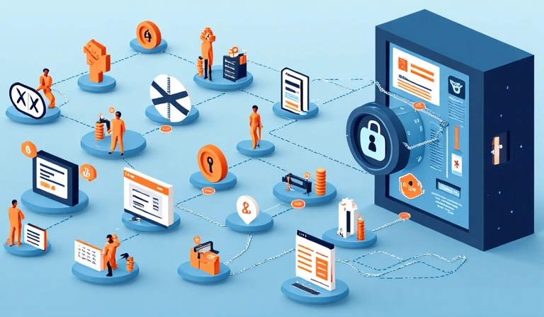 Rappresentazione visiva della raccolta dati, con icone di nome, email, telefono e dati di utilizzo